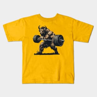 minotaur lifting Kids T-Shirt